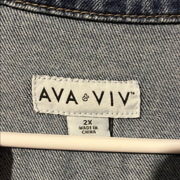 Ava & Viv Blue Long Sleeve Denim Dress - Picture 3 of 12